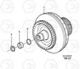 48498 Torque converter L110E S/N 1002 - 2165 SWE, 60001- USA,70201-70257BRA, Volvo Construction Equipment