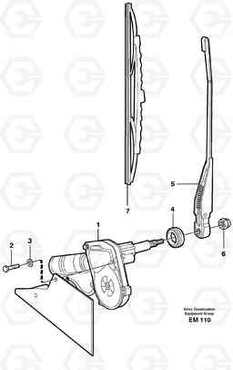 41391 Windshield wiper, rear L180E S/N 5004 - 7398 S/N 62501 - 62543 USA, Volvo Construction Equipment