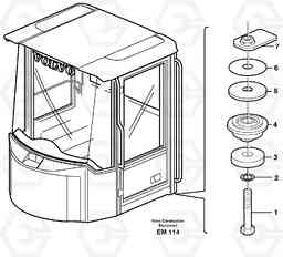 24651 Cab mounting block L180E S/N 5004 - 7398 S/N 62501 - 62543 USA, Volvo Construction Equipment