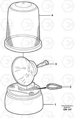 19075 Rotating beacon. L180E S/N 5004 - 7398 S/N 62501 - 62543 USA, Volvo Construction Equipment