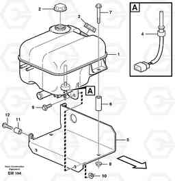 60256 Expansion tank with fitting parts L180E S/N 5004 - 7398 S/N 62501 - 62543 USA, Volvo Construction Equipment