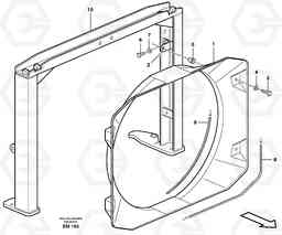 63185 Fan shroud with fitting parts L180E S/N 5004 - 7398 S/N 62501 - 62543 USA, Volvo Construction Equipment