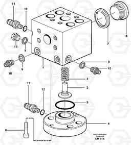 3993 Connecting block L180E S/N 5004 - 7398 S/N 62501 - 62543 USA, Volvo Construction Equipment