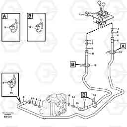 10358 Servo - hydraulic, control lines, lift L180E S/N 5004 - 7398 S/N 62501 - 62543 USA, Volvo Construction Equipment