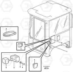 59878 Cable harness, air-suspensioned seat. L180E HIGH-LIFT S/N 5004 - 7398, Volvo Construction Equipment