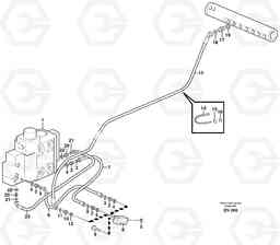 6076 Draining line - control valve L180E HIGH-LIFT S/N 5004 - 7398, Volvo Construction Equipment
