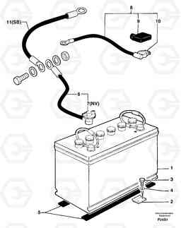 76185 Battery installation EW50 TYPE 256, Volvo Construction Equipment