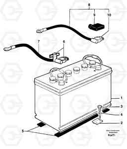 76874 Battery installation EW50VV TYPE 256, Volvo Construction Equipment