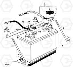 77344 Battery installation EC70VV TYPE 233, Volvo Construction Equipment