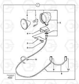 24603 Work light on boom EC14 TYPE 246, 271, Volvo Construction Equipment