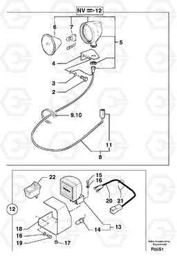 10780 Work light on boom EW50 TYPE 256, Volvo Construction Equipment