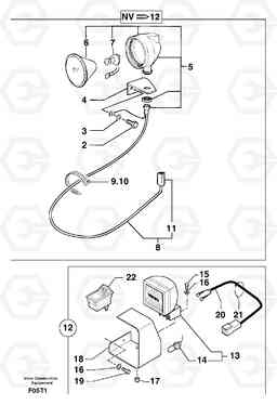 31034 Work light on boom EW50VV TYPE 256, Volvo Construction Equipment