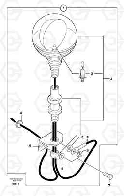 31035 Flashing light on cab EW50VV TYPE 256, Volvo Construction Equipment