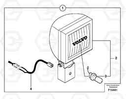 105142 Rear headlight on cab EW50 TYPE 256, Volvo Construction Equipment