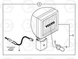 105143 Rear headlight on cab EW50VV TYPE 256, Volvo Construction Equipment