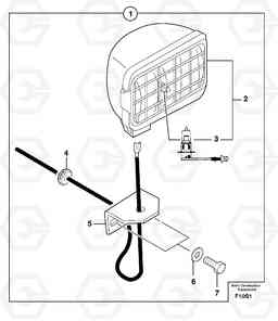 10756 Rear headlight on cab EW50 TYPE 256, Volvo Construction Equipment