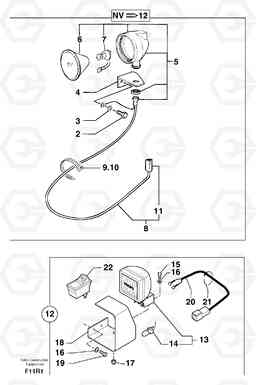 6452 Work light on boom EC50VV TYPE 247, Volvo Construction Equipment