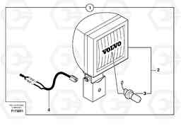 105134 Rear headlight on cab EC50VV TYPE 247, Volvo Construction Equipment