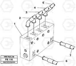 36477 Connection block with hoses EW230B ?KERMAN ?KERMAN EW230B, Volvo Construction Equipment