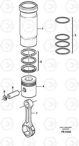 19790 Cylinder liner and piston EW230B ?KERMAN ?KERMAN EW230B, Volvo Construction Equipment