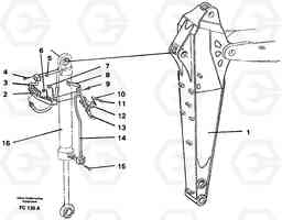 28484 Cylinder hydraulics, dipper arm EC150 ?KERMAN ?KERMAN EC150 SER NO - 129, Volvo Construction Equipment