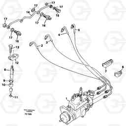 42131 Fuel lines, injectors EC150 ?KERMAN ?KERMAN EC150 SER NO - 129, Volvo Construction Equipment