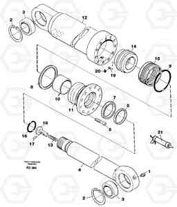 33722 Hydraulic cylinder, stabilisor EW150 ?KERMAN ?KERMAN EW150 SER NO - 318, Volvo Construction Equipment