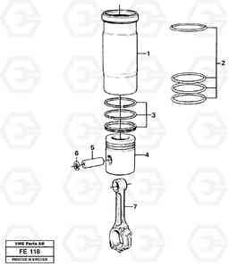 16638 Cylinder liner and piston EC620 ?KERMAN ?KERMAN EC620 SER NO - 445, Volvo Construction Equipment