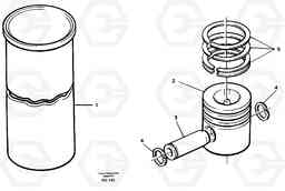 34787 Cylinder liner and piston EW130C ?KERMAN ?KERMAN EW130C SER NO - 583, Volvo Construction Equipment