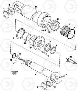 7687 Hydraulic cylinder, stabilisor EW130C ?KERMAN ?KERMAN EW130C SER NO - 583, Volvo Construction Equipment