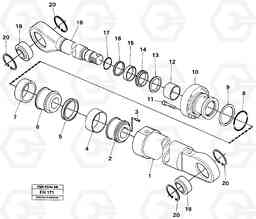 45116 Dippercylinder, Handling unit EC300 ?KERMAN ?KERMAN EC300, Volvo Construction Equipment