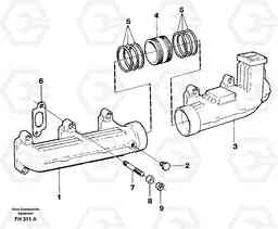 58822 Exhaust manifold and installation components EC300 ?KERMAN ?KERMAN EC300, Volvo Construction Equipment