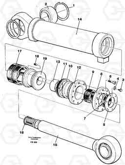 44701 Hydraulic cylinder, dozer blade EW200 ?KERMAN ?KERMAN EW200, Volvo Construction Equipment