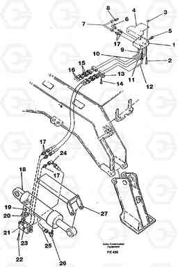 50845 Hydraulic system, outriggers with fixed plates. EW200 ?KERMAN ?KERMAN EW200, Volvo Construction Equipment
