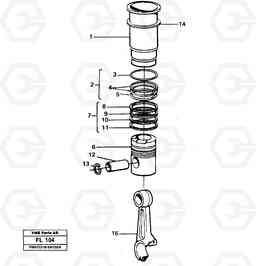 12519 Cylinder liner and piston EC450 ?KERMAN ?KERMAN EC450 SER NO - 1781, Volvo Construction Equipment