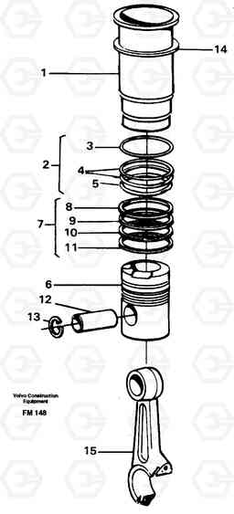 12520 Cylinder liner EC650 ?KERMAN ?KERMAN EC650 SER NO - 538, Volvo Construction Equipment