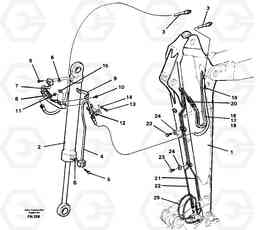 40467 Cylinder hydraulics, dipper arm EC150C ?KERMAN ?KERMAN EC150C SER NO - 253, Volvo Construction Equipment