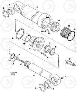 10545 Hydraulic cylinder, stabilisor EW150C ?KERMAN ?KERMAN EW150C SER NO - 688, Volvo Construction Equipment