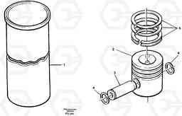 8464 Cylinder liner and piston EC130 ?KERMAN ?KERMAN EC130 SER NO - 103, Volvo Construction Equipment