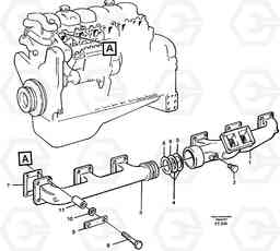 100775 Exhaust manifold and installation components EC340 SER NO 1001-, Volvo Construction Equipment