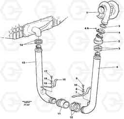 68255 Exhaust system: Intercooler - Turbicharger EC340 SER NO 1001-, Volvo Construction Equipment