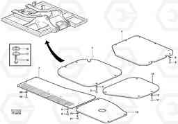 76553 Hatches under engine, hydr.pumps, cooler, m.valve and fuel tank. EC340 SER NO 1001-, Volvo Construction Equipment