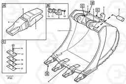 74170 Buckets for Quickfit Combi Parts EC340 SER NO 1001-, Volvo Construction Equipment