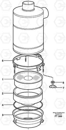 83558 Oil bath air filter. A30D S/N -11999, - 60093 USA S/N-72999 BRAZIL, Volvo Construction Equipment