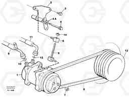 66709 Compressor with fitting parts, cooling agent R134a. EC390 SER NO 1001-, Volvo Construction Equipment