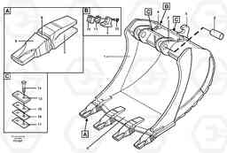 13719 Buckets for Quickfit Combi Parts EC390 SER NO 1001-, Volvo Construction Equipment