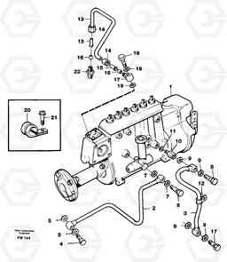 21577 Lubricating pipe, fuel injection pump. EC280 SER NO 1001-, Volvo Construction Equipment