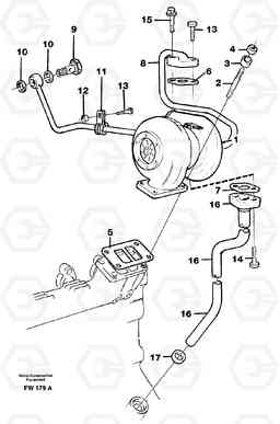 53520 Turbocharger with fitting parts EC280 SER NO 1001-, Volvo Construction Equipment