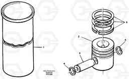 28339 Cylinder liner and piston EC130C SER NO 221-, Volvo Construction Equipment