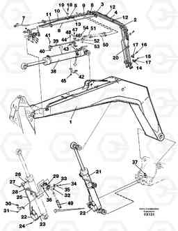 14702 Hydraulic system, backhoeboom 4.40 m EC130C SER NO 221-, Volvo Construction Equipment
